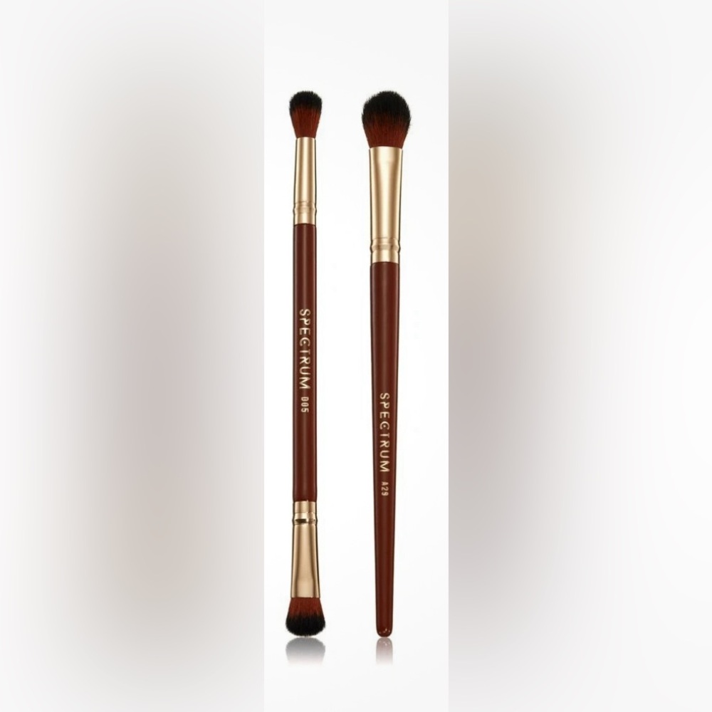 🌺 2/$20 NEW Spectrum Collections Pantherine 2 Piece Eye & Face Makeup Brush Set